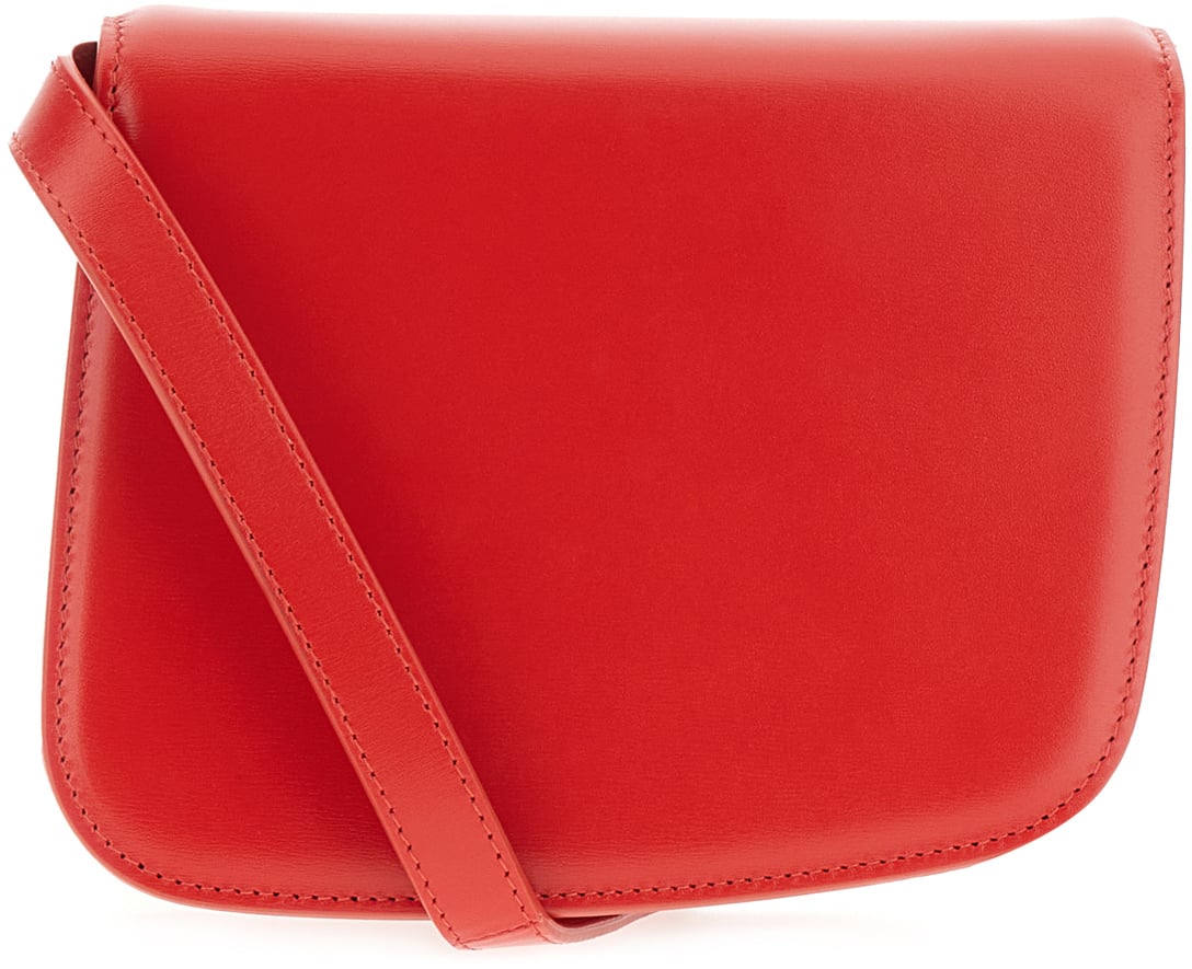 Ferragamo Ferragamo Red leather small Fiamma crossbody bag Rood