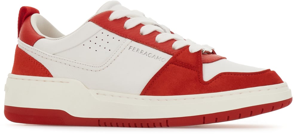 Ferragamo Ferragamo Two-tone leather and suede sneakers Divers