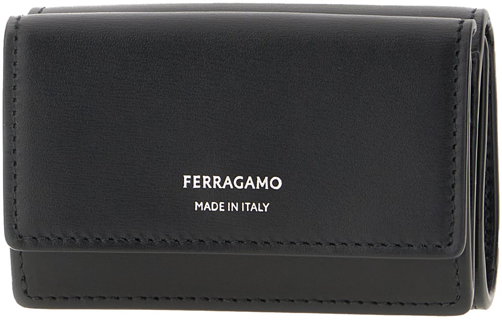 Ferragamo Ferragamo Black leather wallet Zwart