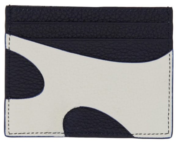 Ferragamo Textured Calfskin Card Holder With Modern Aesthetic Zwart