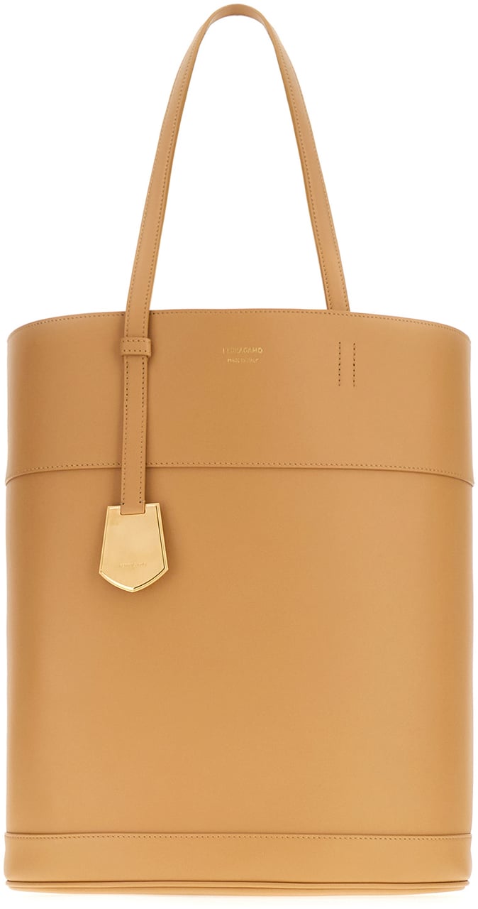 Ferragamo Ferragamo Camel leather North-South Charming shoulder bag Bruin