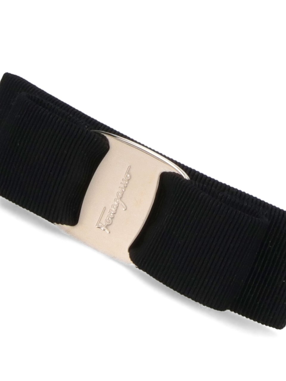 Ferragamo Black Vara Viscose Blend Hair Clip Zwart