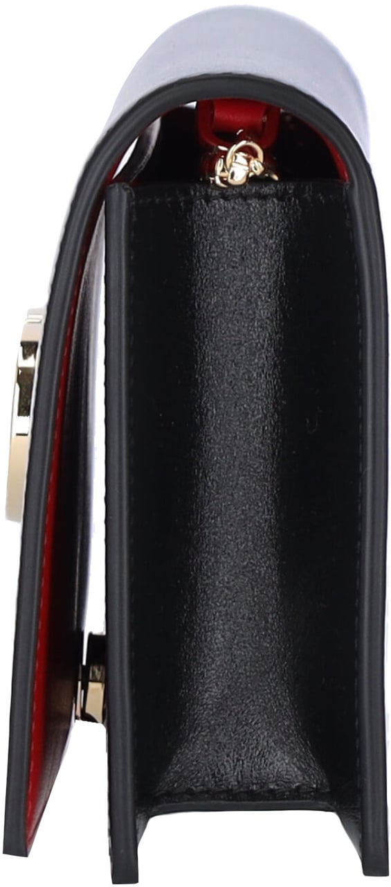 Ferragamo Black Mini Gancini Brushed Leather Bag Zwart