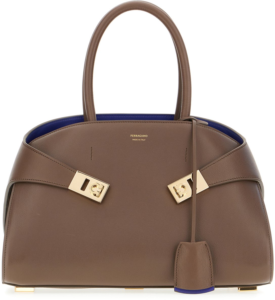 Ferragamo Ferragamo Chocolate leather small Hug handbag Bruin