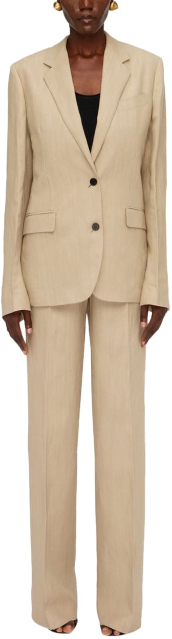 Ferragamo Trousers Stone Grijs