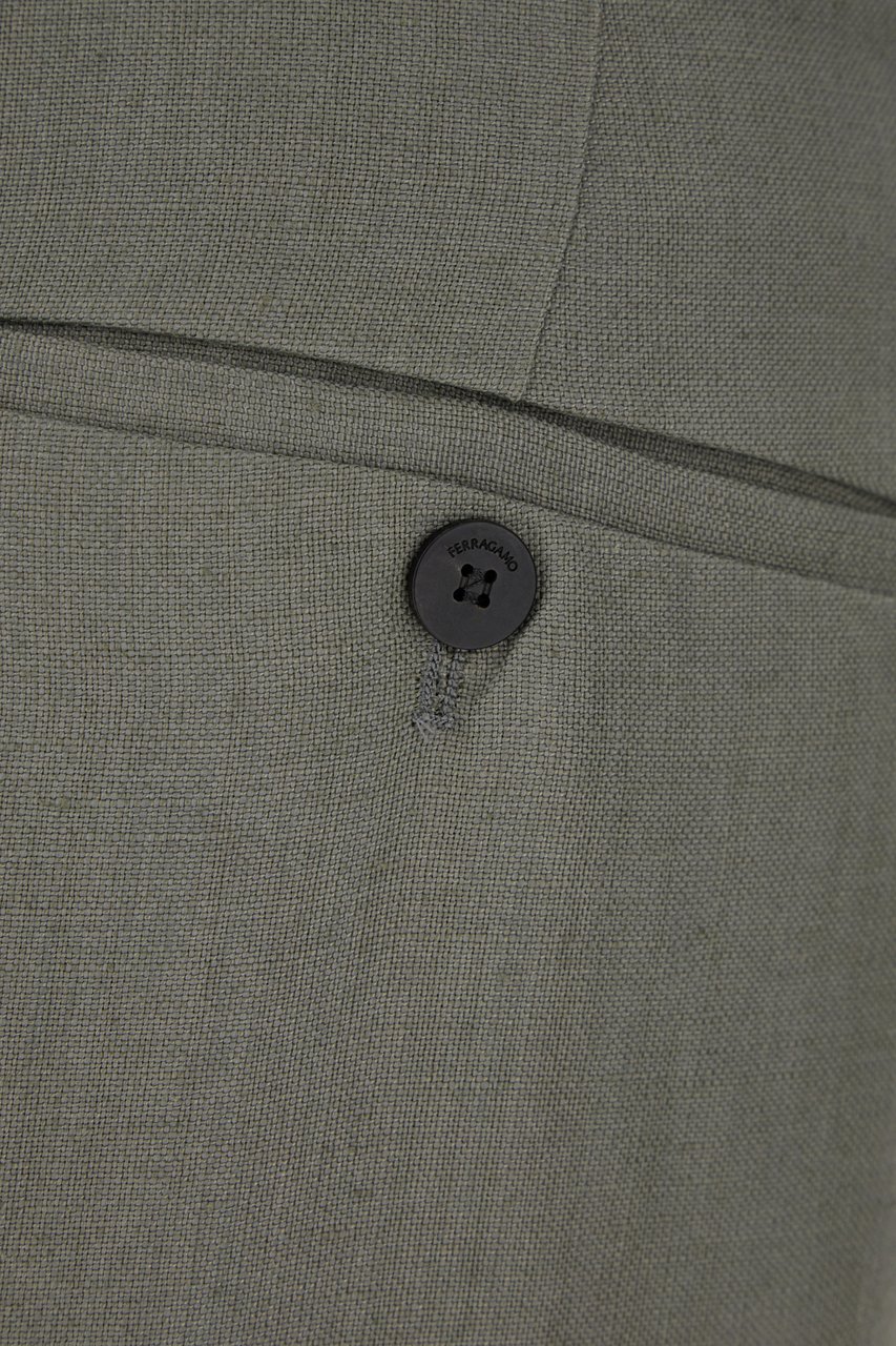 Ferragamo Ferragamo Dark grey viscose blend pants Groen