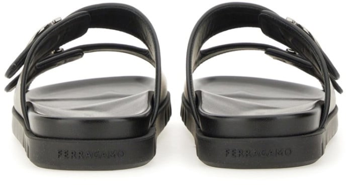 Ferragamo Double-Strap Sandals Zwart