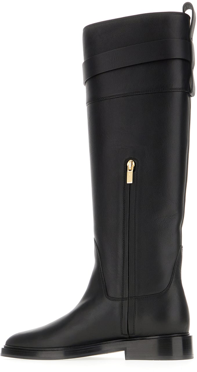 Ferragamo Ferragamo Black leather boots Zwart