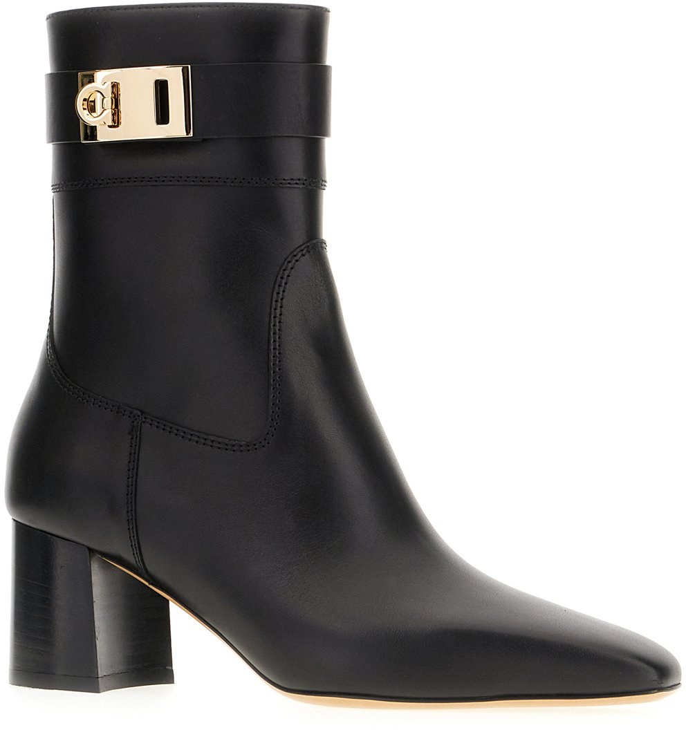 Ferragamo Ferragamo Black leather boots Zwart