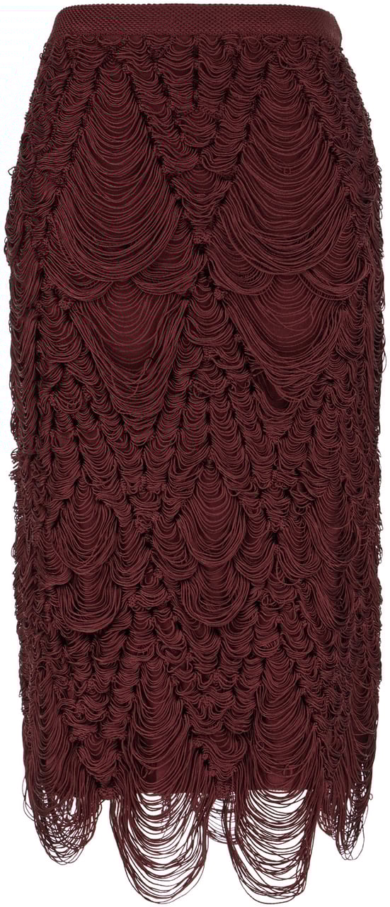 Ferragamo Ferragamo Burgundy stretch silk blend skirt Rood