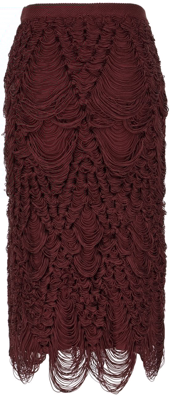 Ferragamo Ferragamo Burgundy stretch silk blend skirt Rood
