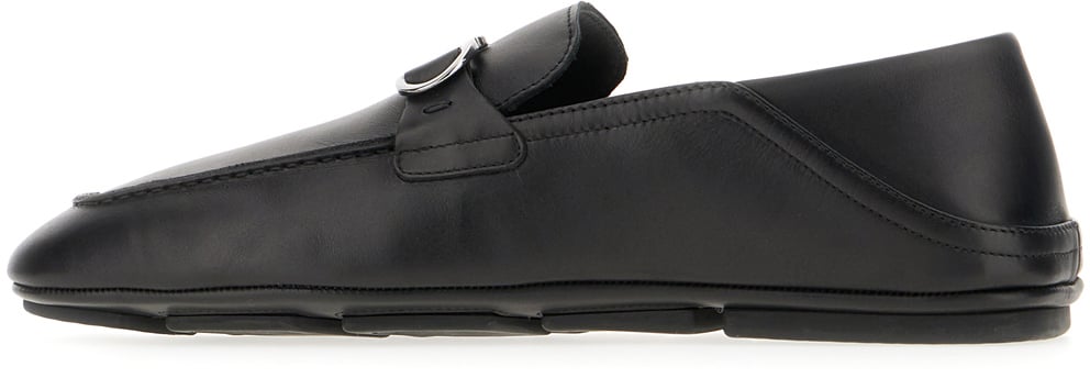 Ferragamo Ferragamo Black leather Bahrein loafers Zwart