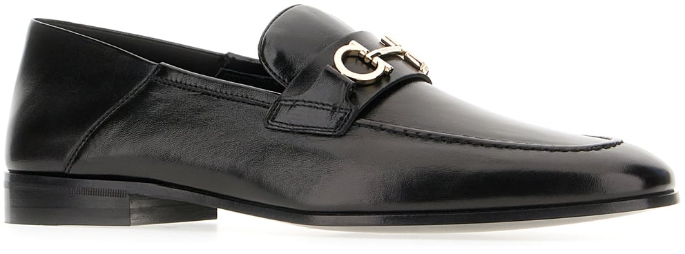 Ferragamo Ferragamo Black leather loafers Zwart