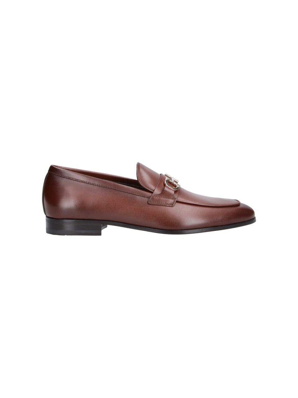 Ferragamo Brown Gancini Round Toe Loafers Bruin
