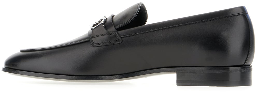 Ferragamo Black leather Balty loafers Zwart