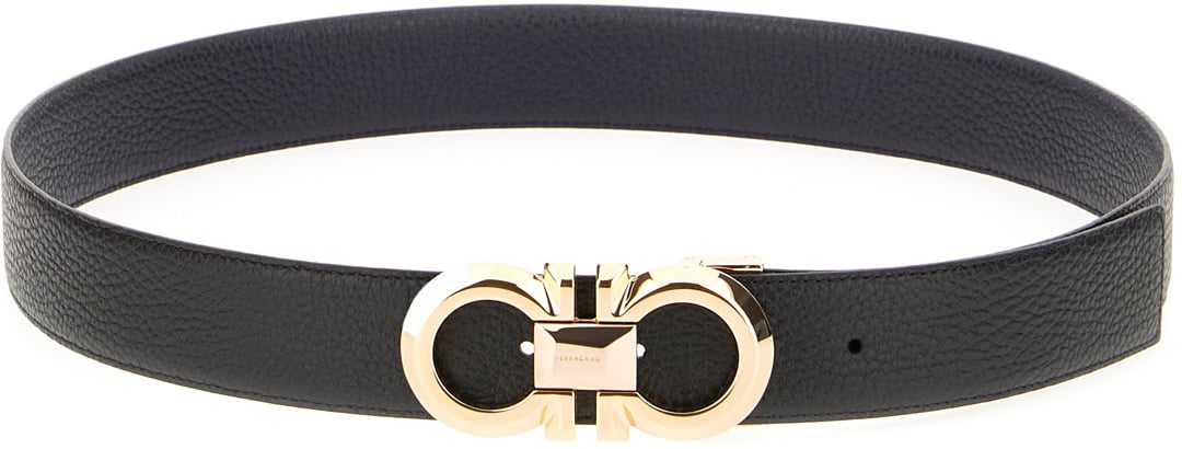 Ferragamo Ferragamo Black leather belt Zwart