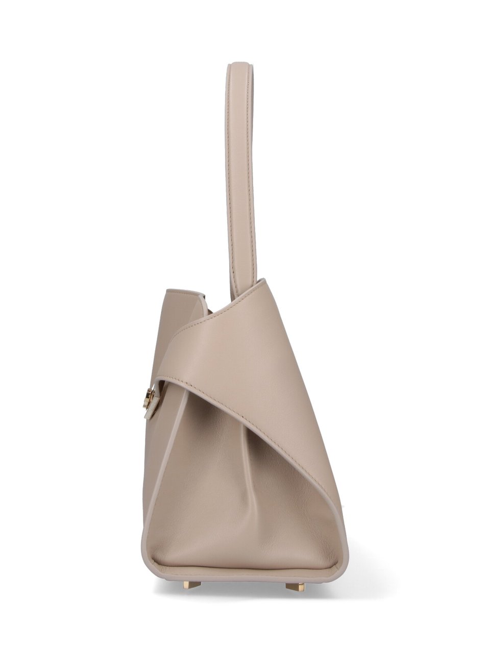 Ferragamo Cream Hug Soft Leather Shoulder Bag Neutraal