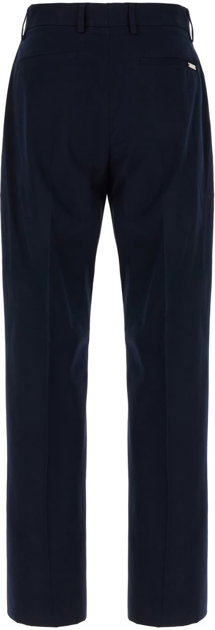 Ferragamo Ferragamo Navy blue cotton pants Blauw