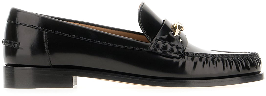 Ferragamo Ferragamo Black leather loafers Zwart