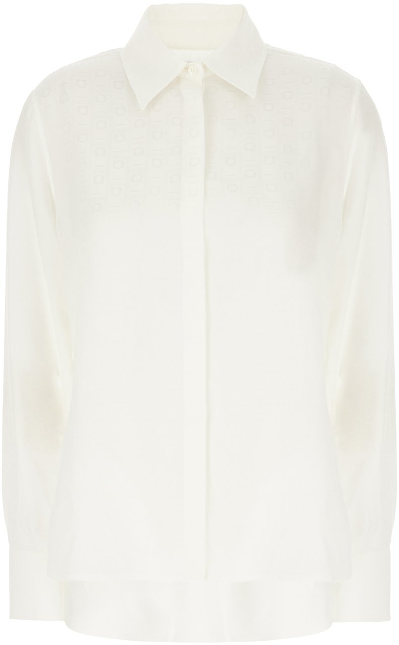 Ferragamo Ferragamo White silk shirt Wit