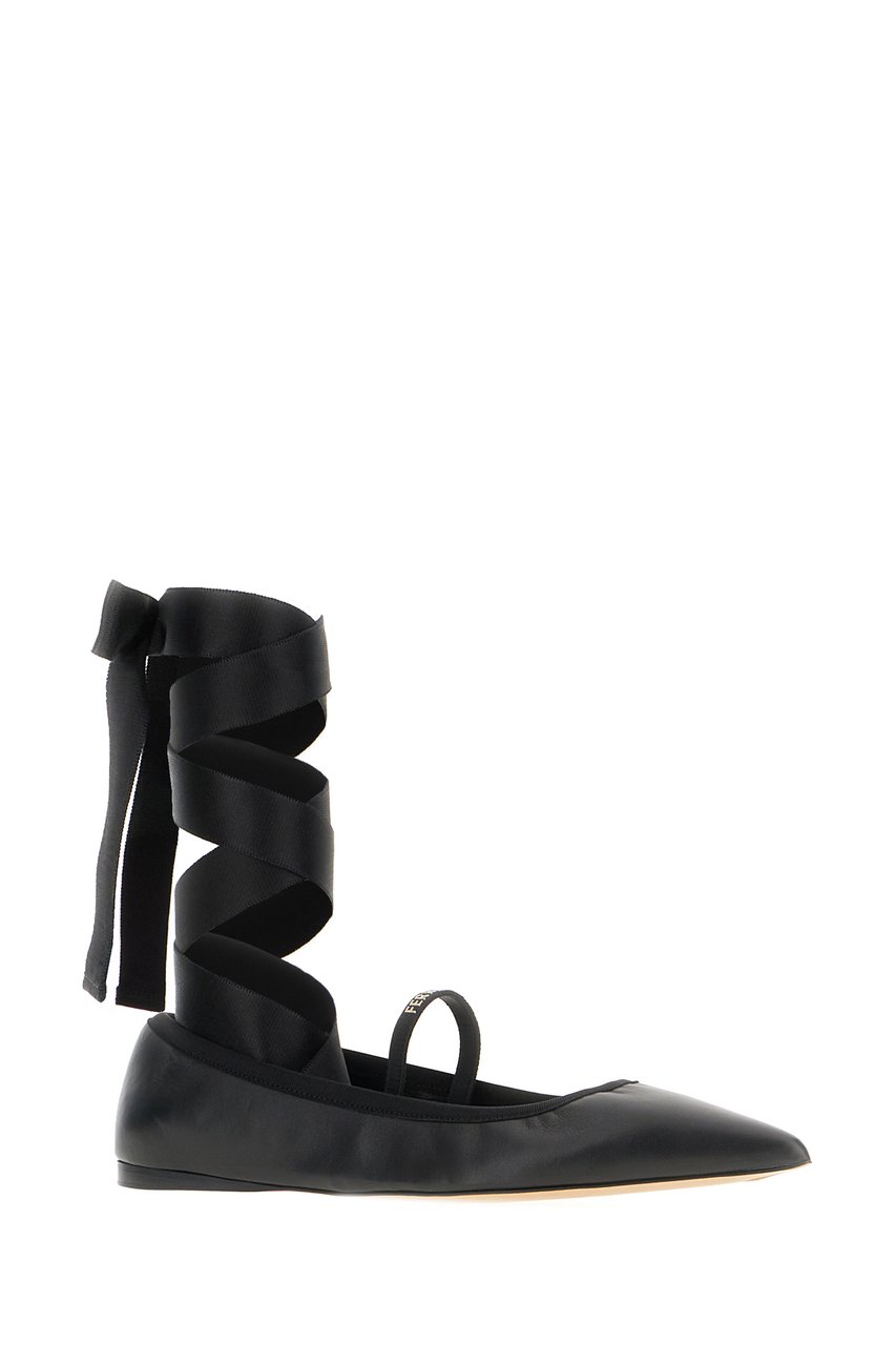 Ferragamo Ferragamo Black suede ballerinas Zwart