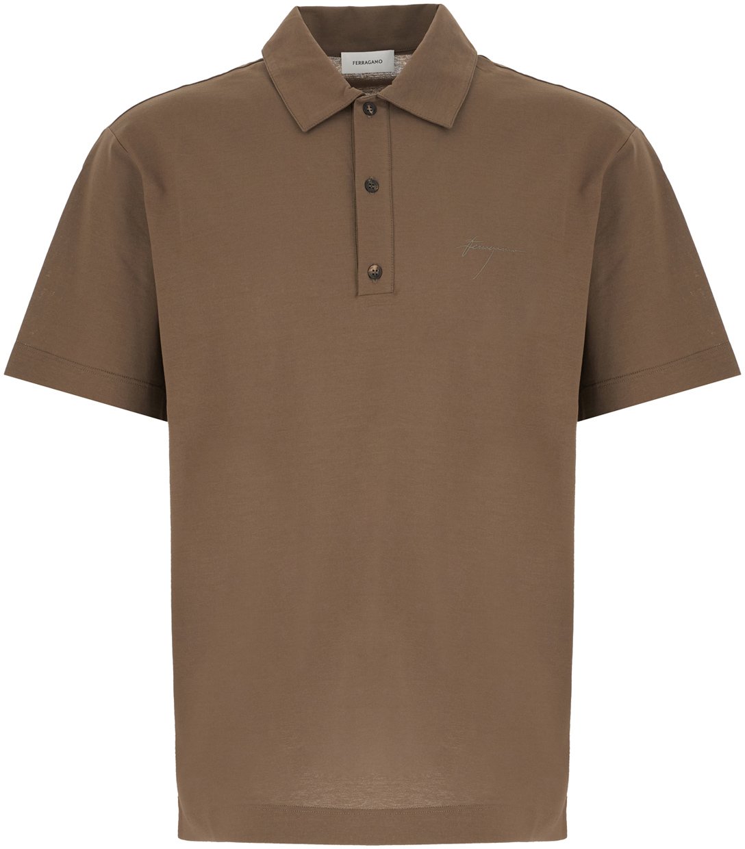 Ferragamo Ferragamo Mud cotton polo shirt Groen