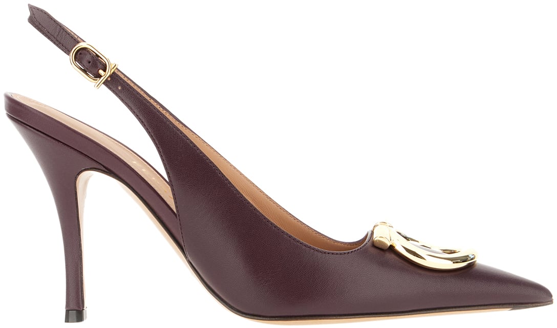 Ferragamo Ferragamo Aubergine leather pumps Paars