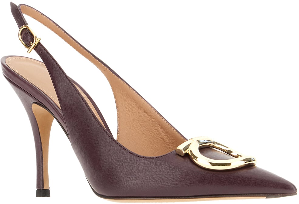 Ferragamo Ferragamo Aubergine leather pumps Paars
