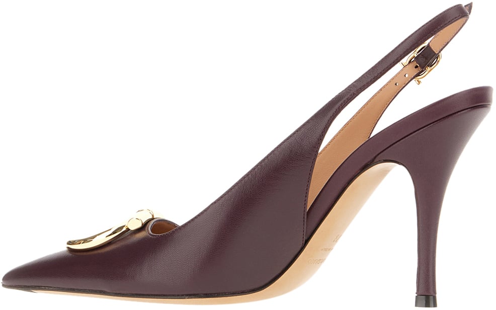Ferragamo Ferragamo Aubergine leather pumps Paars