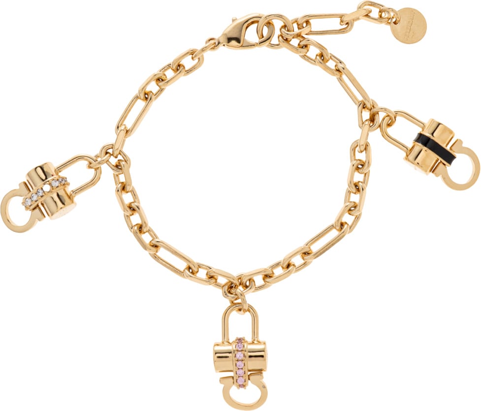 Ferragamo Gancini Logo Charm Bracelet Goud