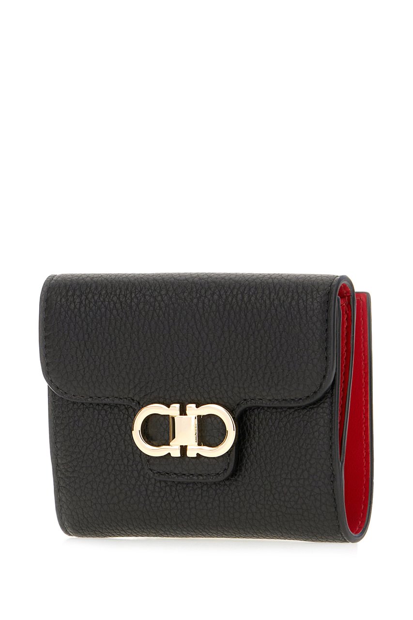 Ferragamo Ferragamo Black leather wallet Zwart