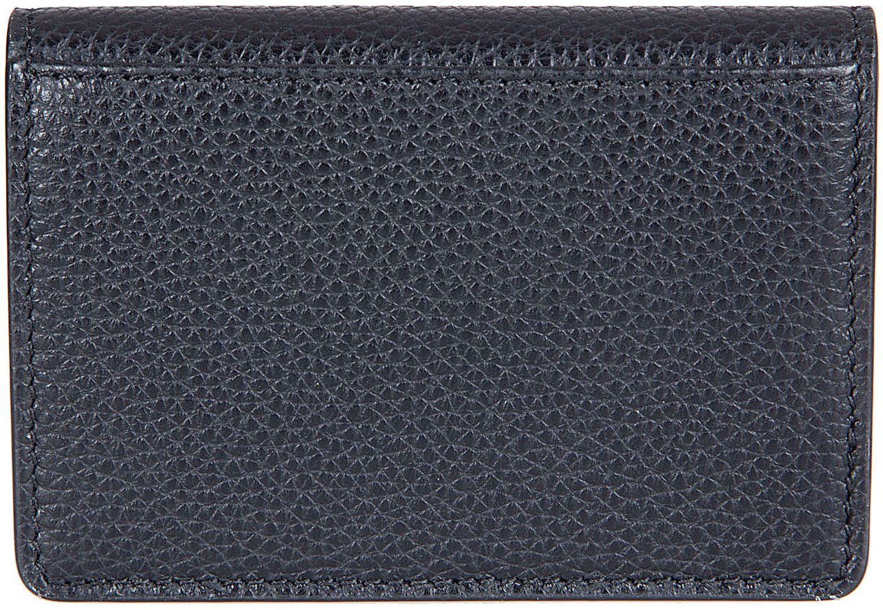 Ferragamo Textured Calf Leather Bifold Keychain with Gancini Logo Grijs