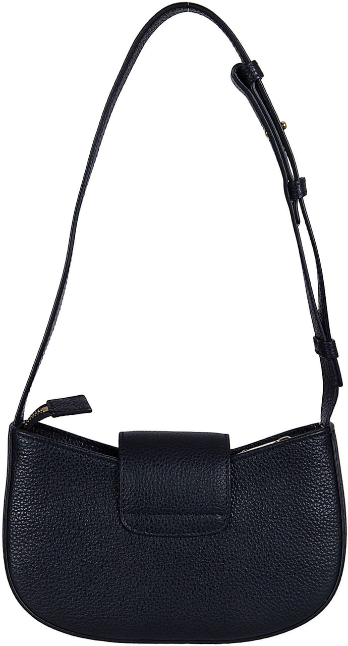 Ferragamo Textured Leather Minibag with Gancini Ornament Zwart