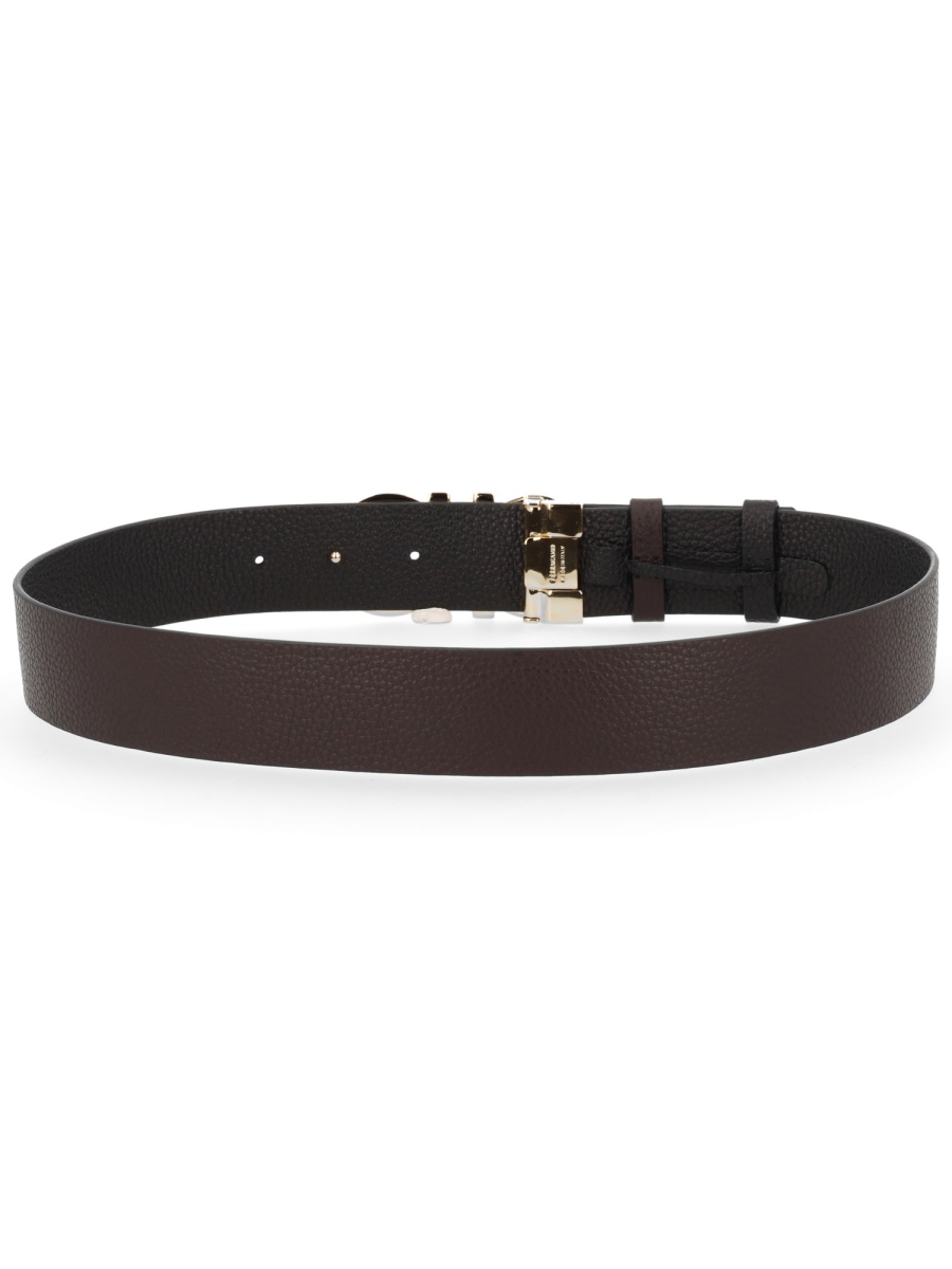 Ferragamo Leather Hooks Reversible Belt Zwart