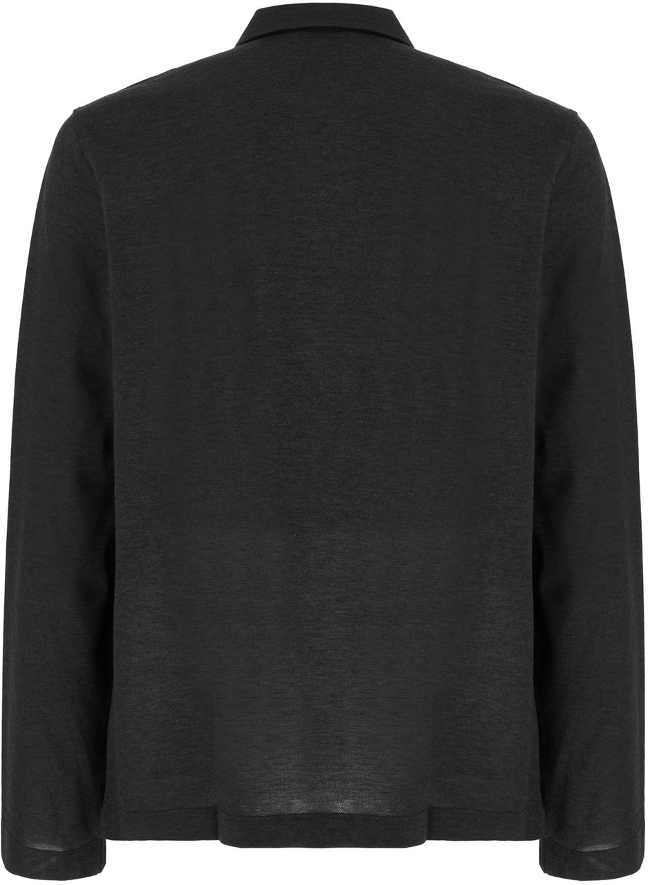 Ferragamo Ferragamo Graphite cotton blend polo shirt Grijs