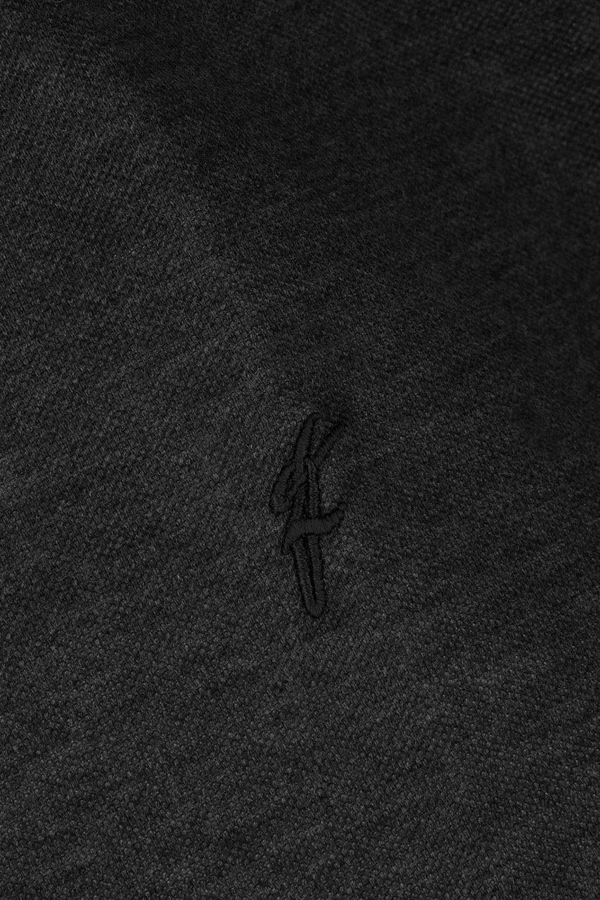 Ferragamo Ferragamo Graphite cotton blend polo shirt Grijs