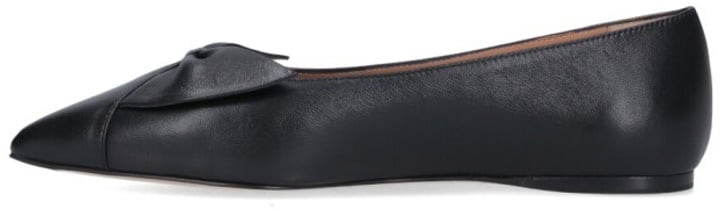Ferragamo Pointed Toe Black Nappa Flats Zwart