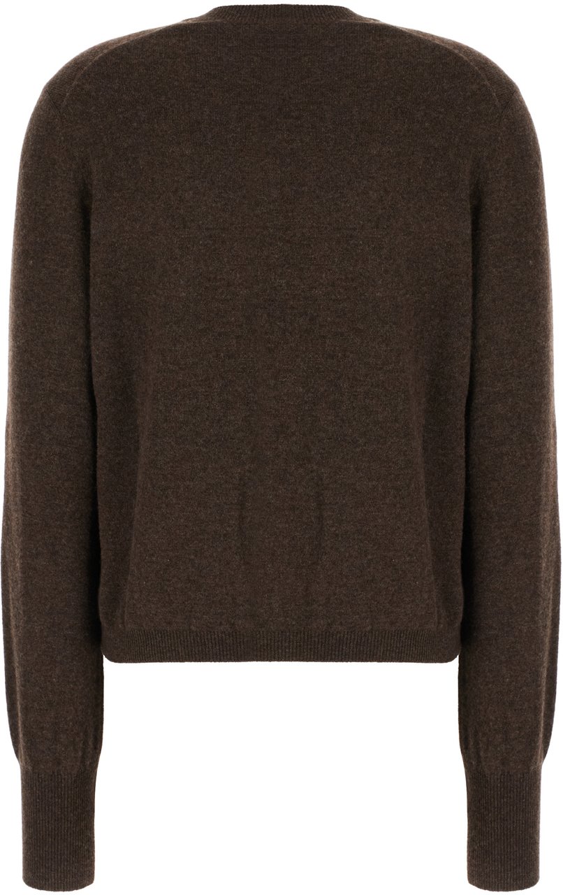 Ferragamo Ferragamo Chocolate stretch wool blend cardigan Bruin