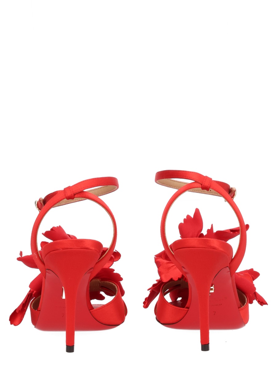 Ferragamo Leather Stiletto Ankle Strap Sandals Rood
