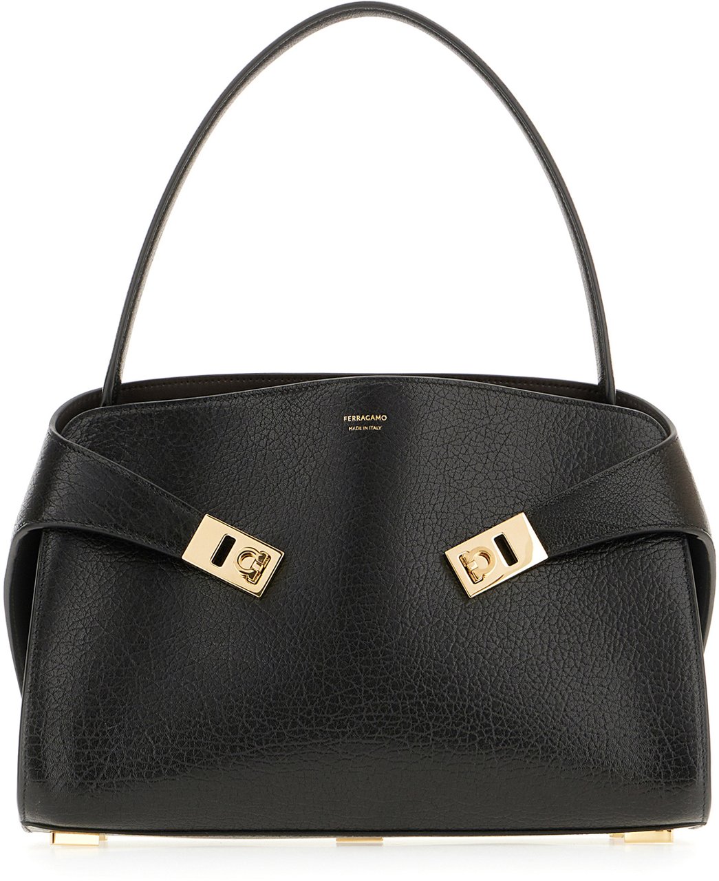 Ferragamo Ferragamo Black leather handbag Zwart