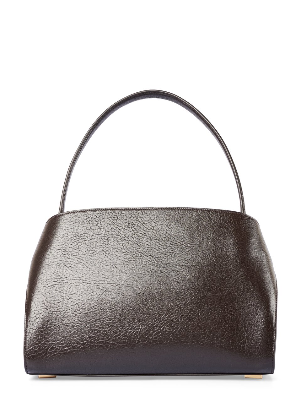 Ferragamo Structured Handbag with Gold-Tone Clasp Details Grijs