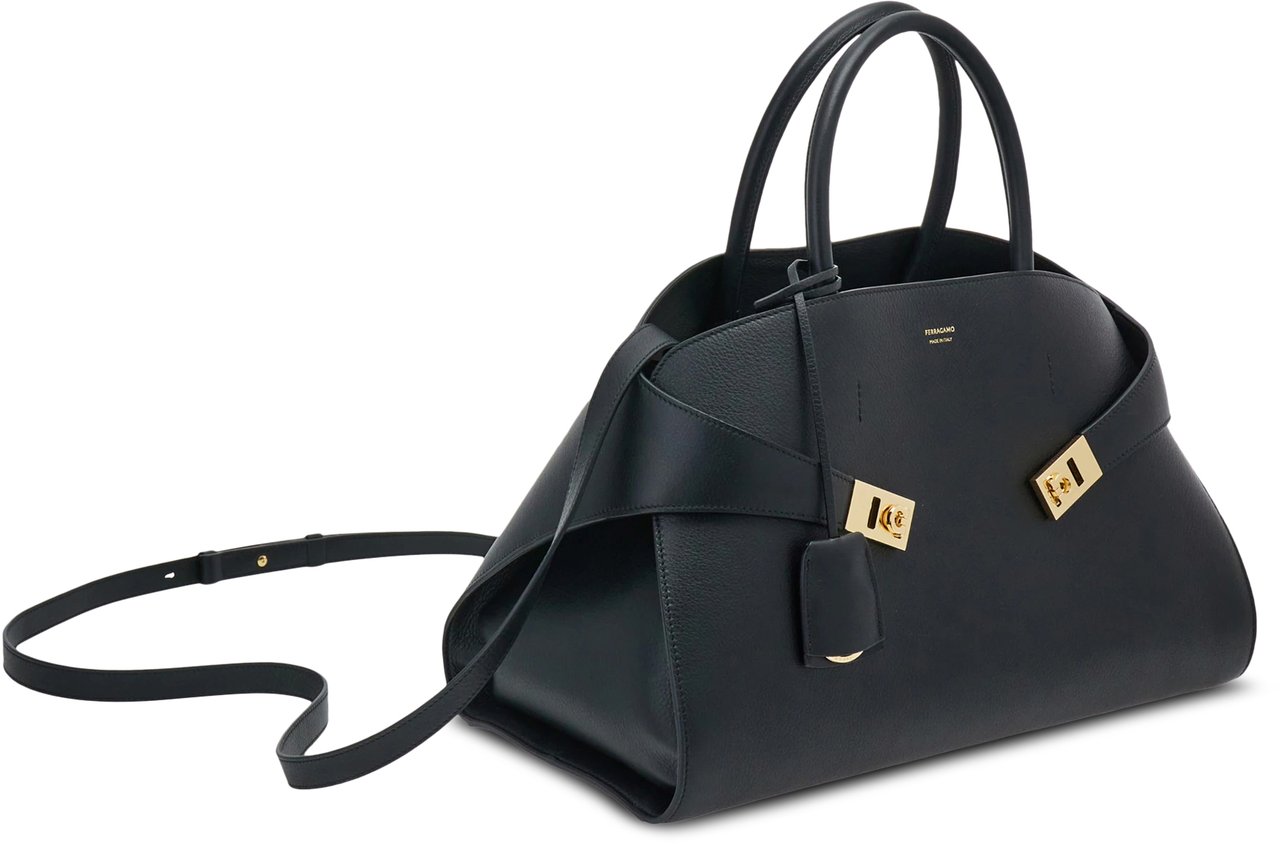 Ferragamo Neutrals Bag with Siena Fabric Lining Zwart
