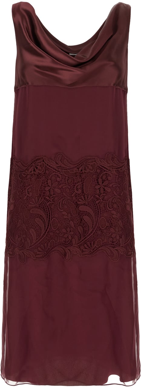 Ferragamo Ferragamo Burgundy silk dress Rood