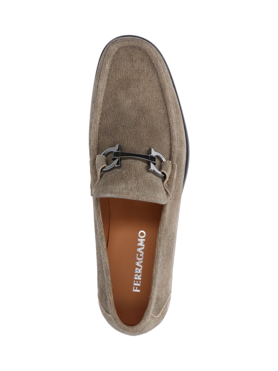 Ferragamo "Gancini" Suede Moccasins – Beige Neutraal