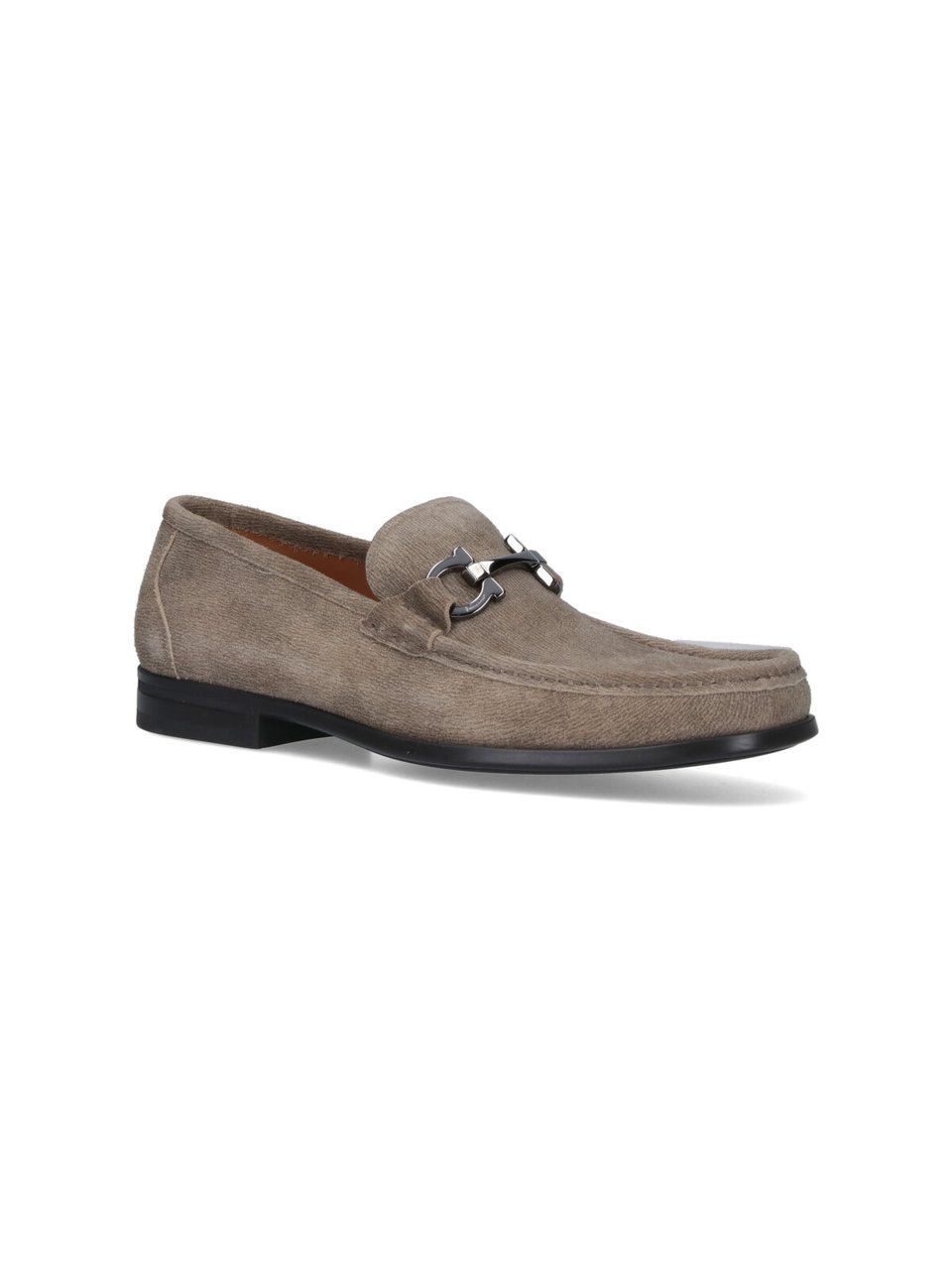 Ferragamo "Gancini" Suede Moccasins – Beige Neutraal