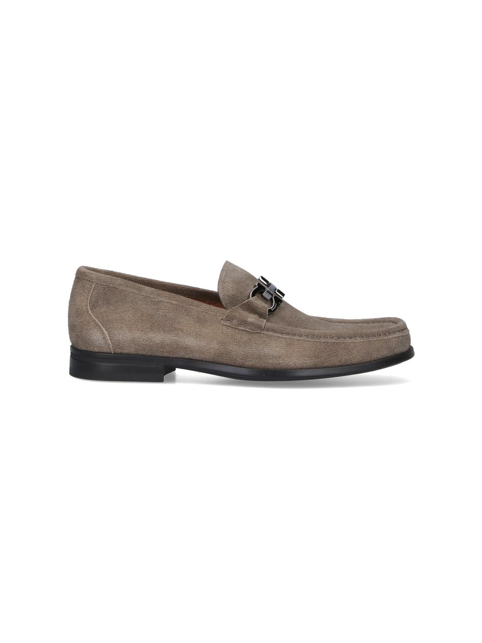Ferragamo "Gancini" Suede Moccasins – Beige Neutraal