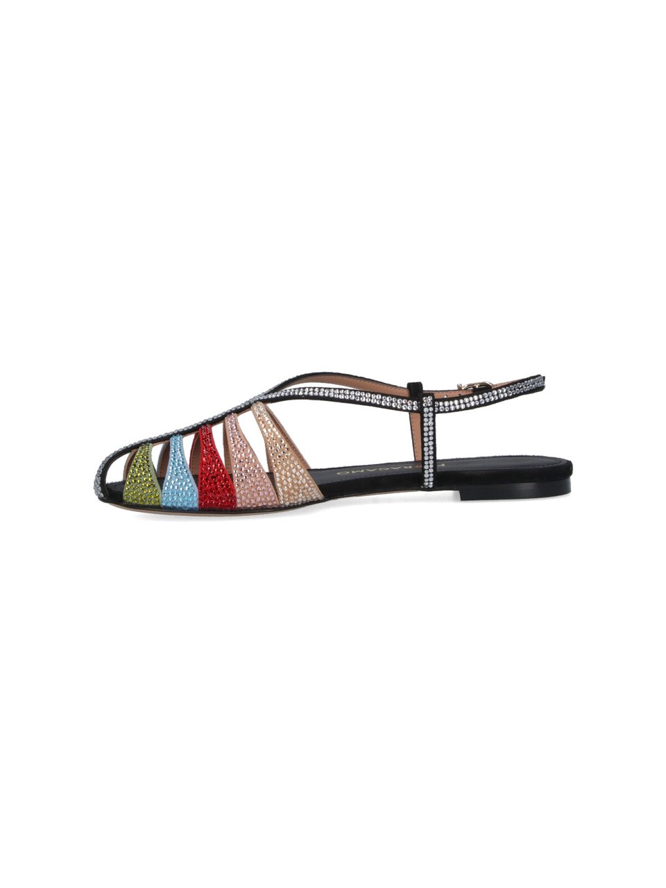 Ferragamo Playful Multicolour Strappy Sandals with Flat Sole Neutraal
