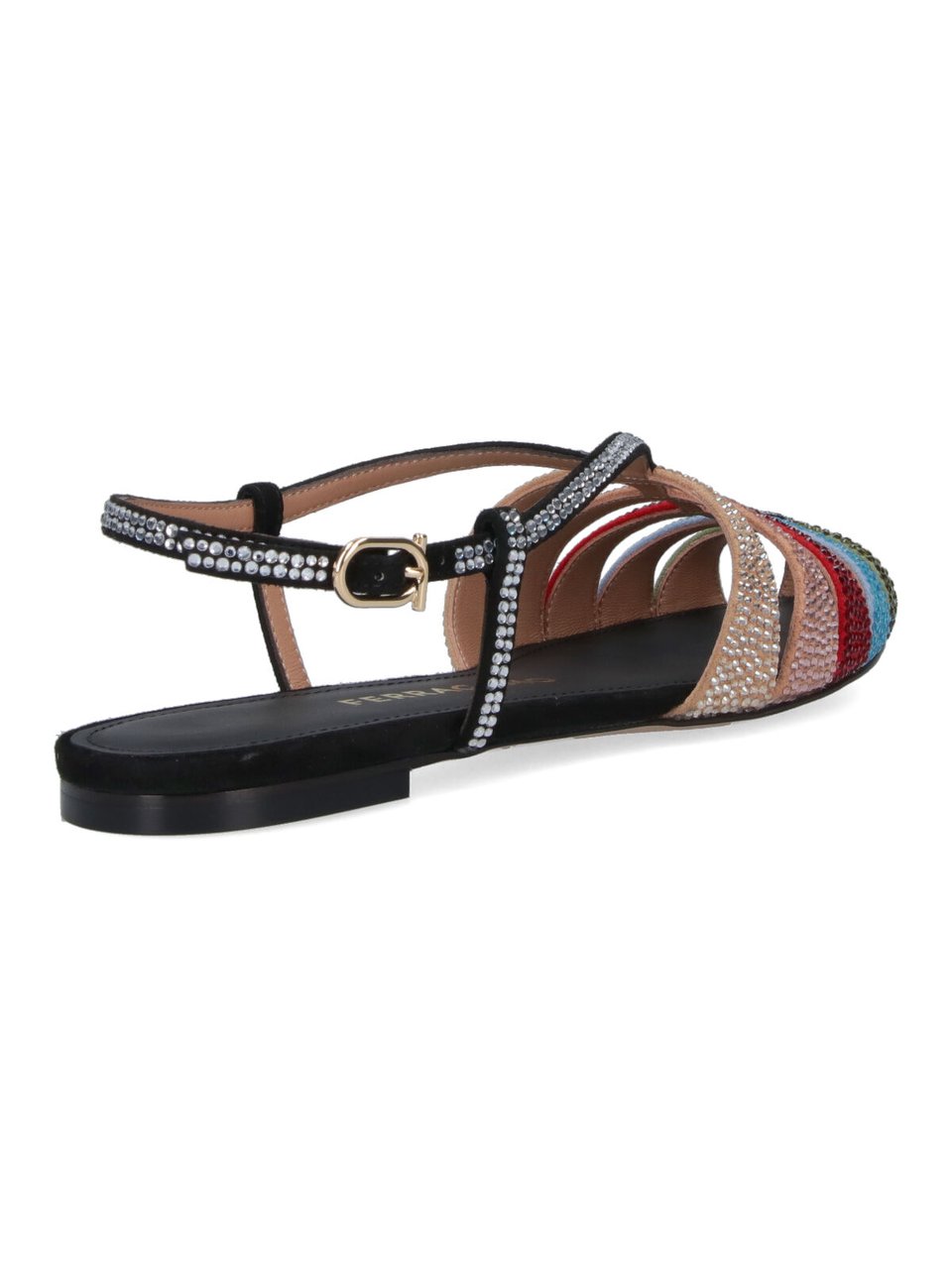 Ferragamo Playful Multicolour Strappy Sandals with Flat Sole Neutraal
