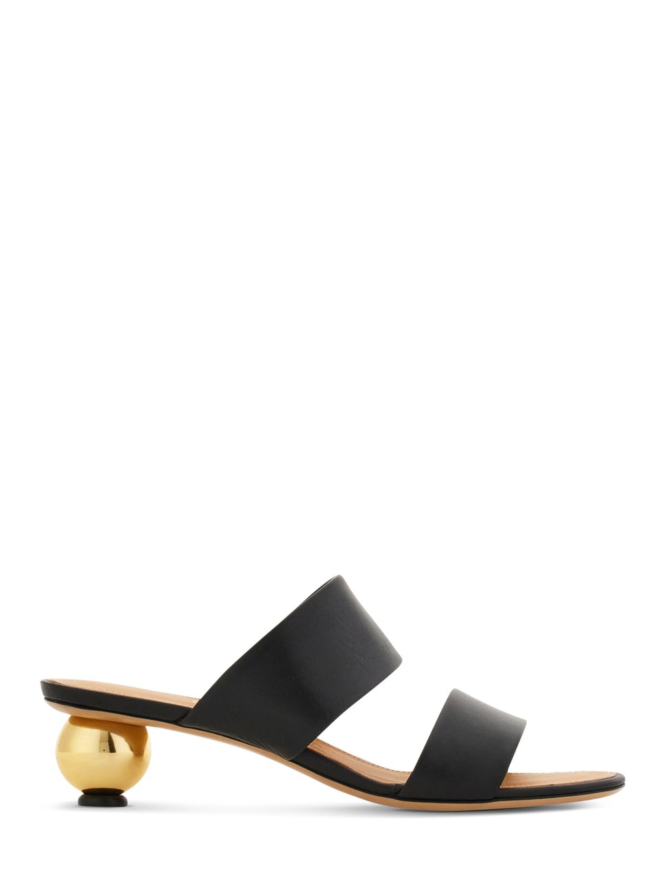 Ferragamo Sculptural Black Goat Leather Sandals Zwart
