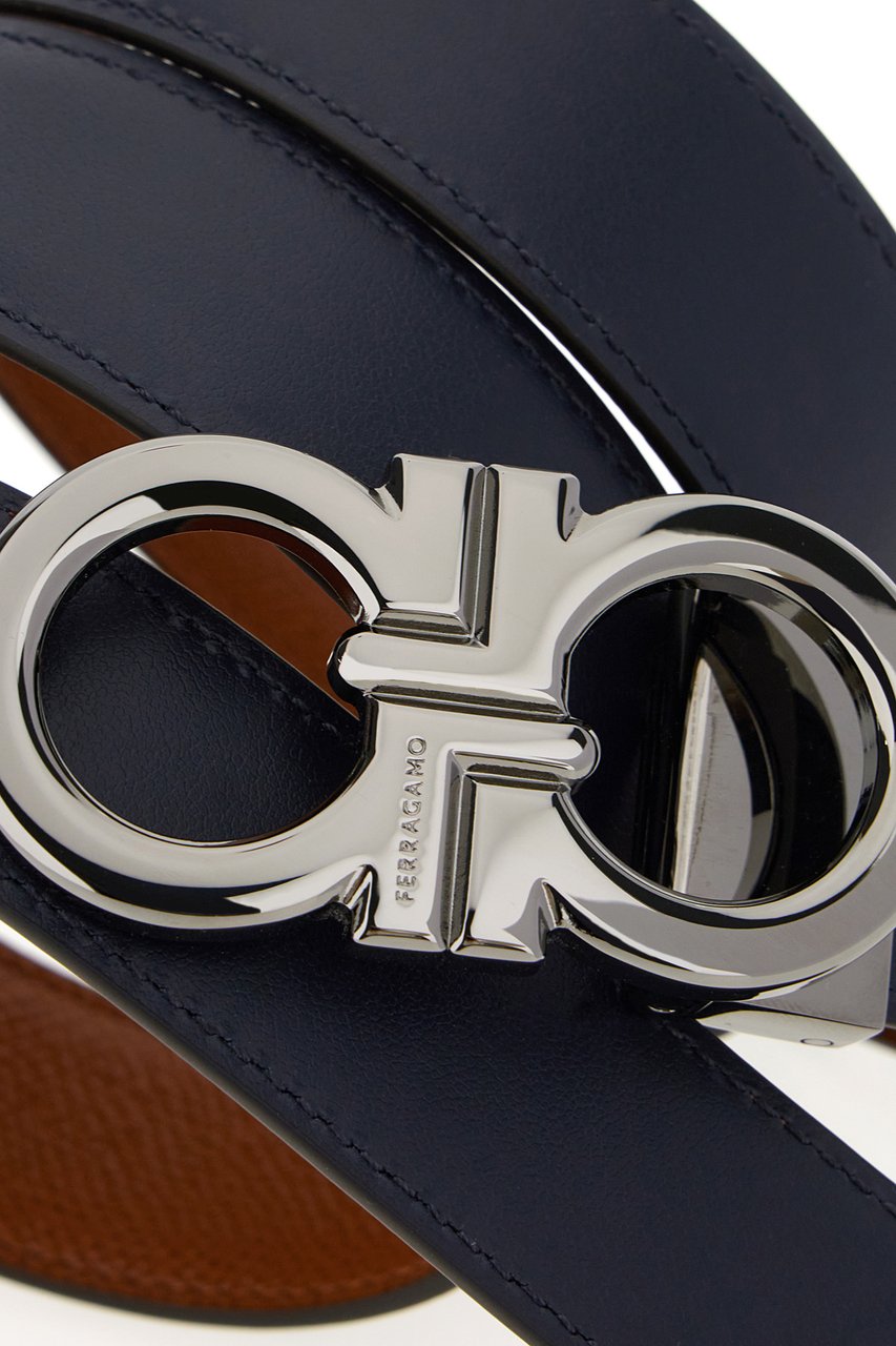 Ferragamo Ferragamo Camel leather reversible belt Zwart